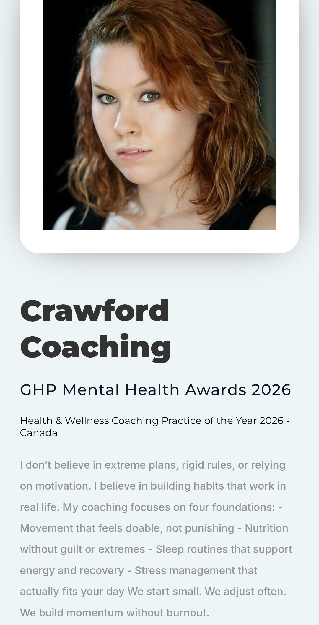 GHP - Health & Wellness Coaching Practice of the Year -2026